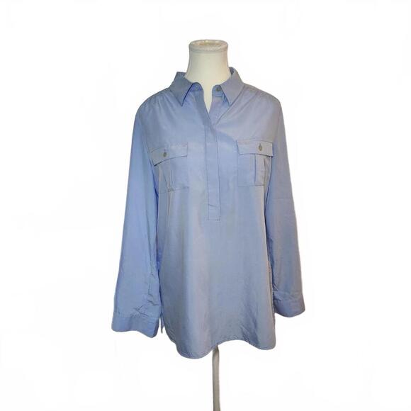 Chico's Women's Light Blue Long Sleeve Blouse Size 1 - Picture 1 of 8